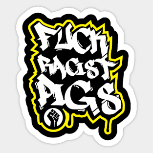 FUCK RACIST PIGS GRAFFITI SHIRT Sticker